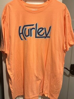 Hurley Orange Tee with Blue Logo Accent